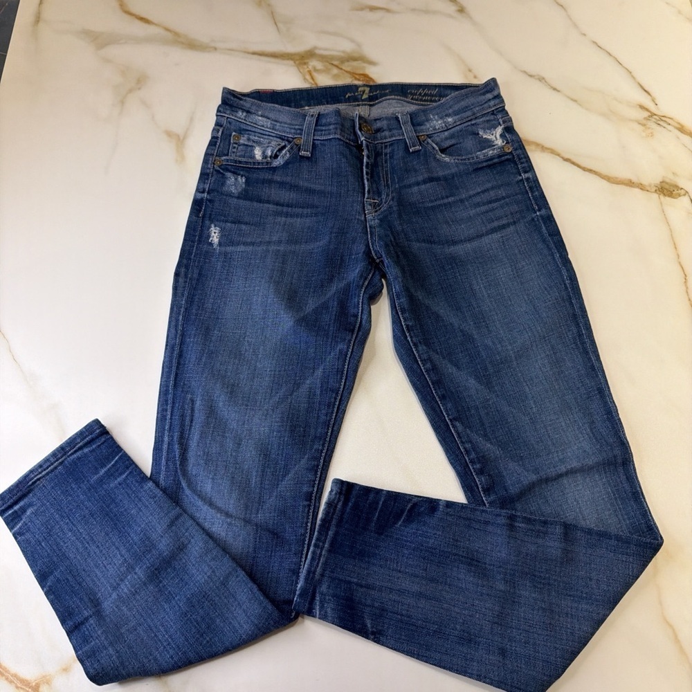 7 for all mankind cropped jeans 25